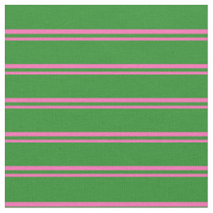 Hot Pink & Forest Green Lines Fabric