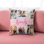 Hot Pink Friendship Friends 6 Photo Collage Gift Throw Pillow<br><div class="desc">Capture the essence of friendship with the Hot Pink Friendship Friends 6 Photo Collage Gift Throw Pillow. This personalized pillow features a vibrant hot pink design and a beautifully arranged collage of six cherished photos, celebrating unforgettable moments with your closest friends. Crafted from high-quality materials, it adds a stylish and...</div>