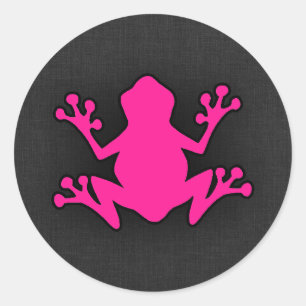 Hot Pink Frog Classic Round Sticker