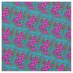 Hot Pink Frog with Black Spots Fabric