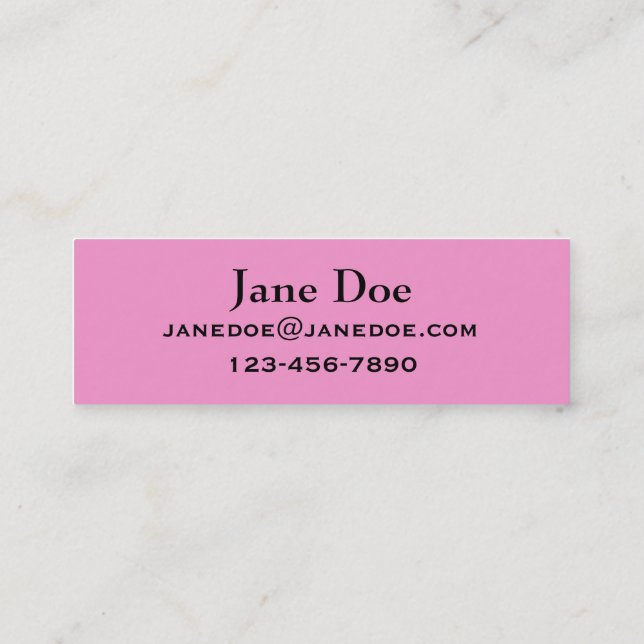 Hot Pink Fuchsia Business Cards to Customize (Back)