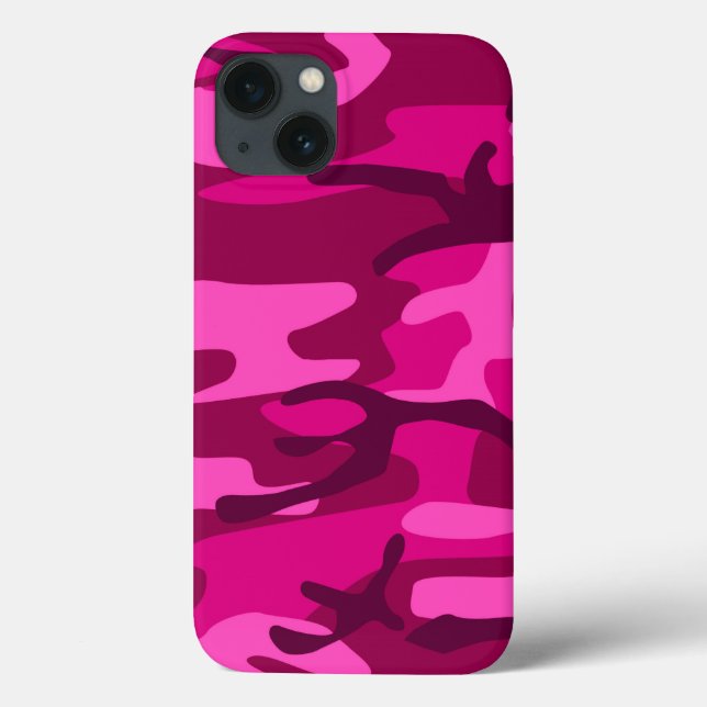 Hot Pink Fuchsia Camo Camouflage Girly Pattern Case-Mate iPhone Case (Back)