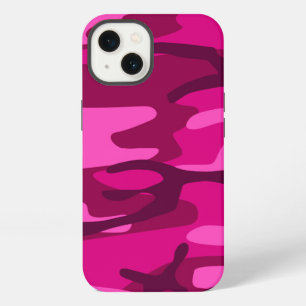 Hot Pink Fuchsia Camo Camouflage Girly Pattern iPhone 13 Case