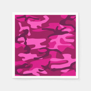 Hot Pink Fuchsia Camo Camouflage Girly Pattern Napkin