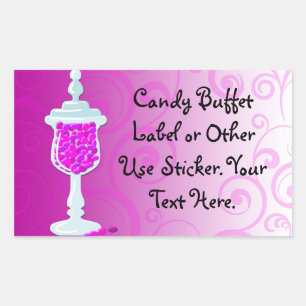 Hot Pink Fuchsia Candy Buffet Sticker