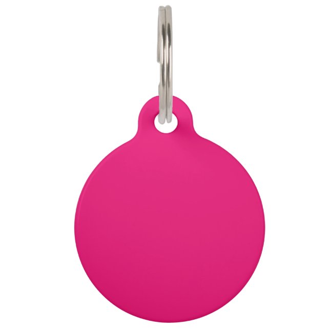 Hot Pink fuchsia large pet ID tag (Front)