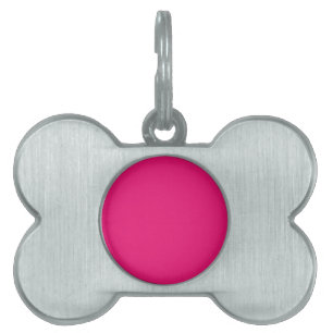 Hot Pink fuchsia pet bone ID tag