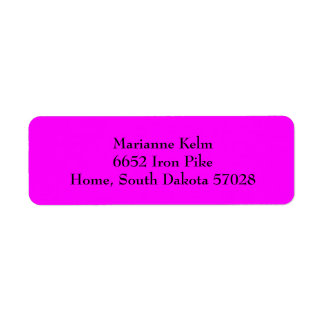 Hot Pink Fuchsia Plain Return Address Labels