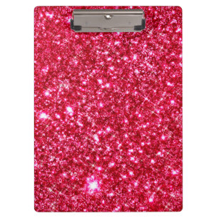 hot pink fuchsia tiny sequin glitter print clipboard