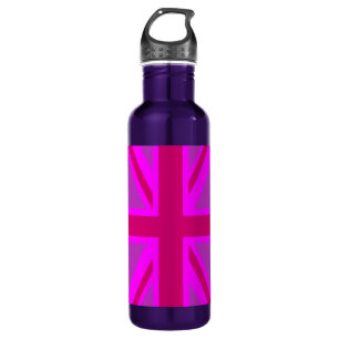 Hot Pink Fushia Union Jack British Flag Background 710 Ml Water Bottle