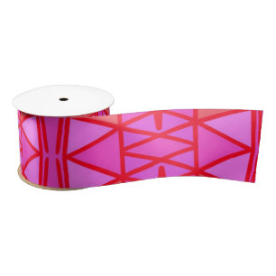 Hot Pink Geometric All Occasion Satin Ribbon