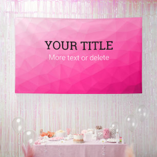 Hot pink geometric mesh Triangle custom text Banner