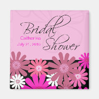 Hot Pink Gerber Daisy Bridal Shower Magnet