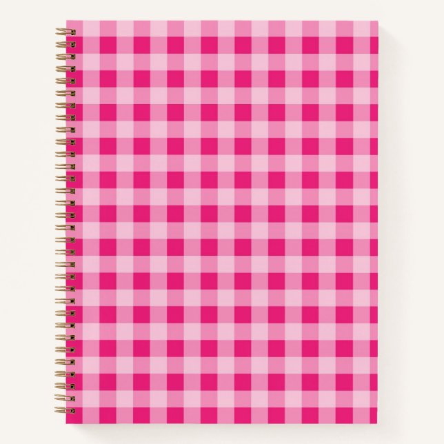 Hot Pink Gingham Notebook (Front)