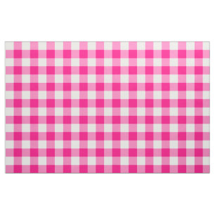 Hot Pink Gingham Pattern Fabric
