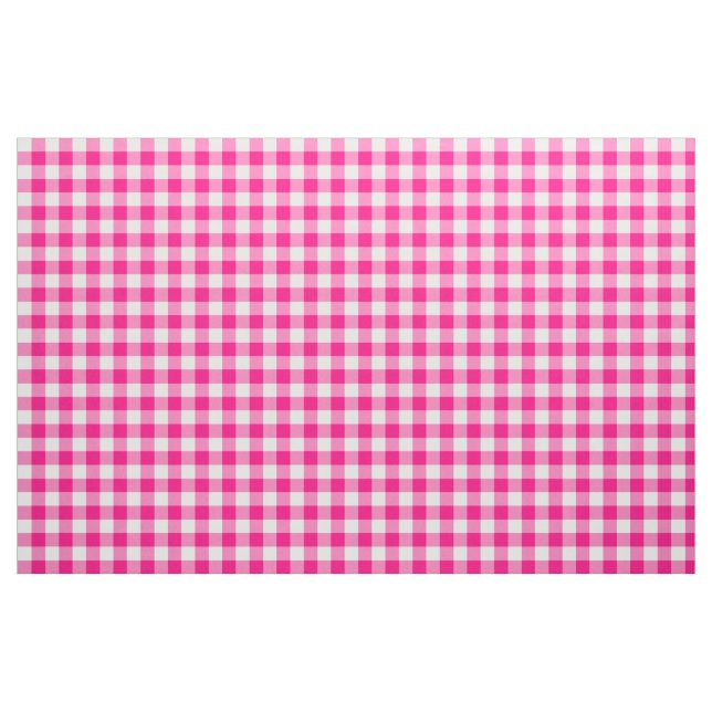 Hot Pink Gingham Pattern Fabric (Fat Quarter)