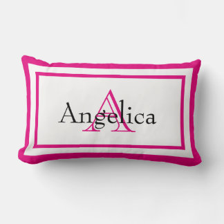 Hot Pink Girls Monogram Name Keepsake Pillow