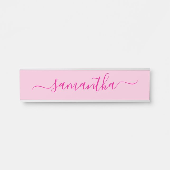 Hot Pink Girly Signature Door Sign (Front)