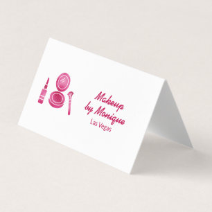 Hot Pink Glam Makeup Artist QR Code Business Card