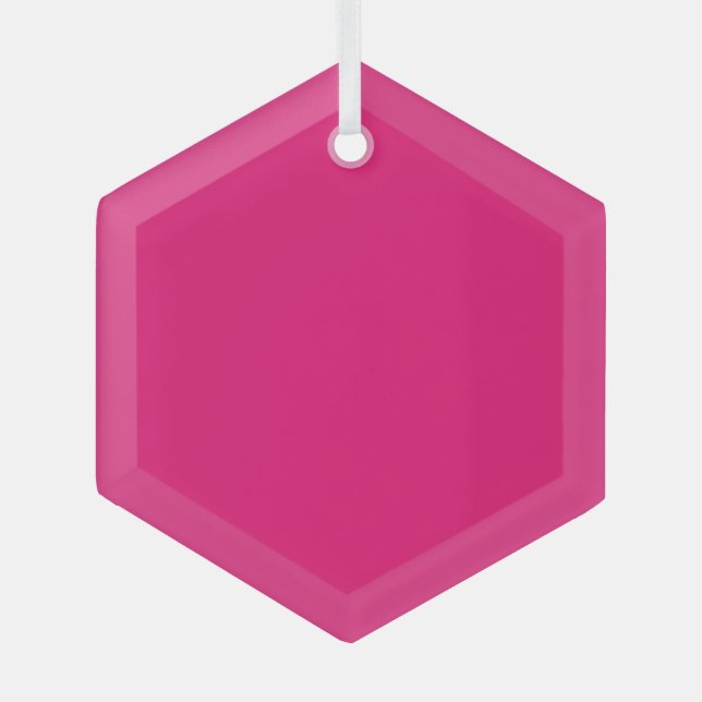 Hot Pink glass hexagon ornament (Front)