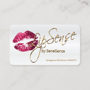 Hot Pink Glitter and Gold - Satin White Business Card