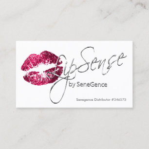 Hot Pink Glitter and Silver - White Business Card