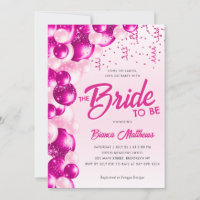 Hot Pink Glitter Balloon Bride to Be Bridal Shower