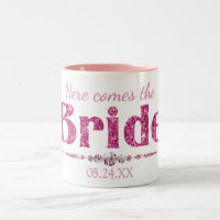 Hot Pink Glitter Bride and Diamonds