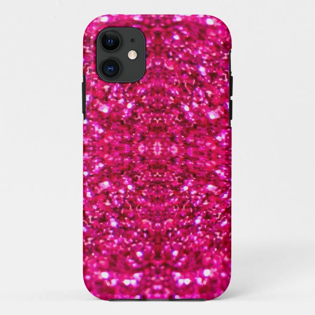 hot pink glitter Case-Mate iPhone case (Back)