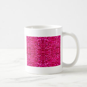hot pink glitter coffee mug