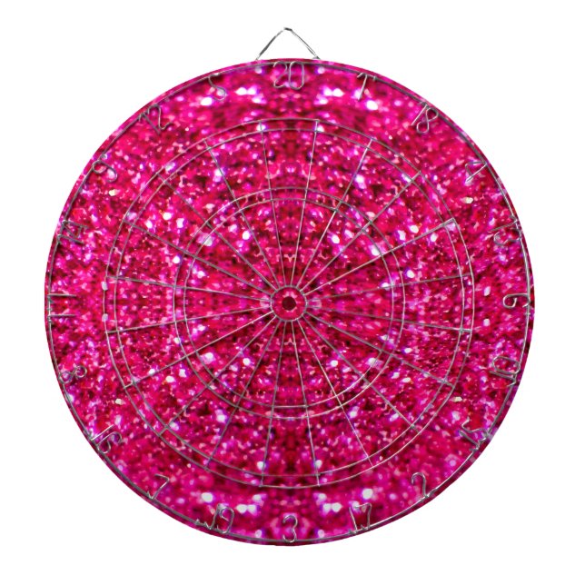 hot pink glitter dartboard (Front)