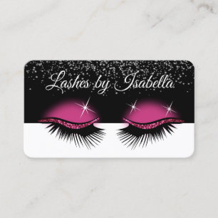 Hot Pink Glitter - Eyelashes Business Card