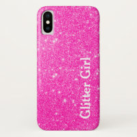 Hot Pink Glitter Girl Show Your Glamours Sparkle