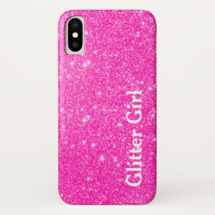 Hot Pink Glitter Girl Show Your Glamours Sparkle Case-Mate iPhone Case