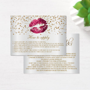 Hot Pink Glitter Lips Application Instructions
