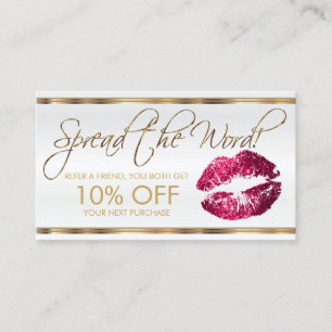 Hot Pink Glitter Lipstick Business Referral
