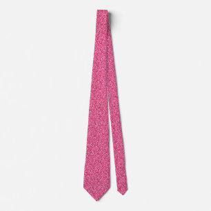 Hot Pink Glitter Metallic Print Wedding Groomsmen Tie