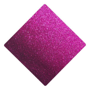 Hot Pink Glitter Ombre Sparkles Girly Glam Teacher Graduation Cap Topper