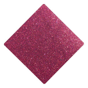 Hot Pink Glitter Ombre Sparkles Girly Glam Teacher Graduation Cap Topper