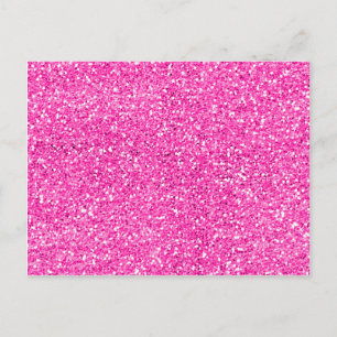 Hot Pink Glitter Postcard
