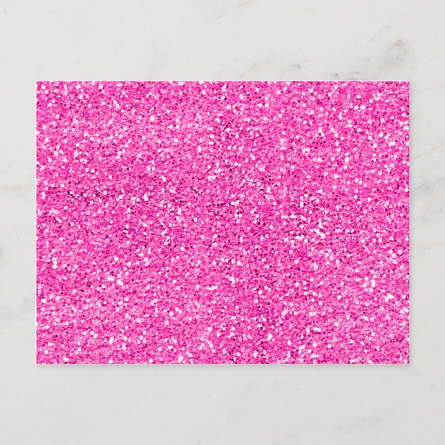 Hot Pink Glitter Postcard (Front)