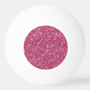 Hot Pink Glitter Printed Ping Pong Ball