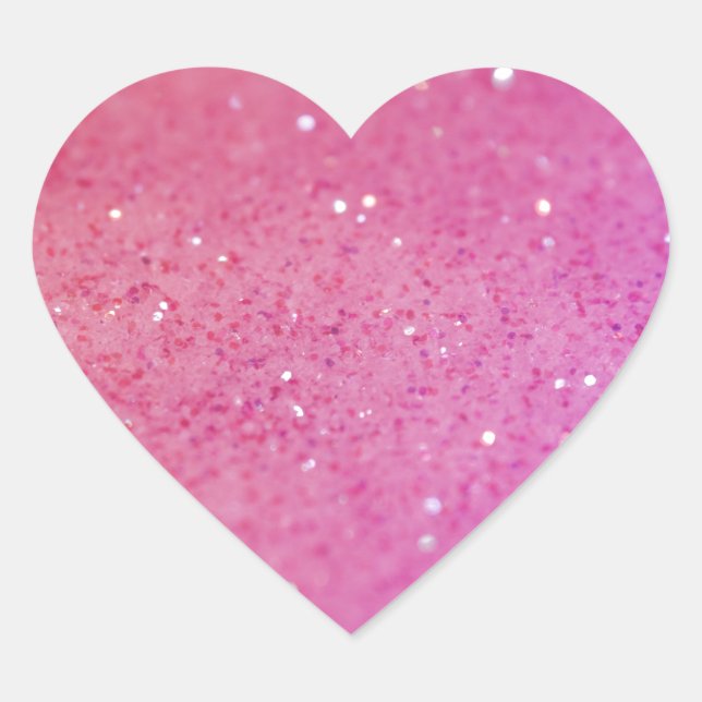 Hot Pink Glitter - Shiny, Sparkles Heart Sticker (Front)