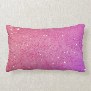 Hot Pink Glitter - Shiny, Sparkles Lumbar Pillow