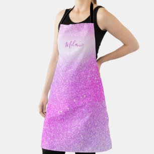 Hot Pink Glitter Sparkle Glam Personalized Apron