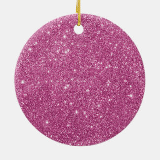 Hot Pink Glitter Sparkles Ceramic Ornament