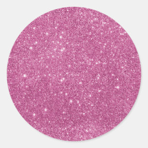 Hot Pink Glitter Sparkles Classic Round Sticker
