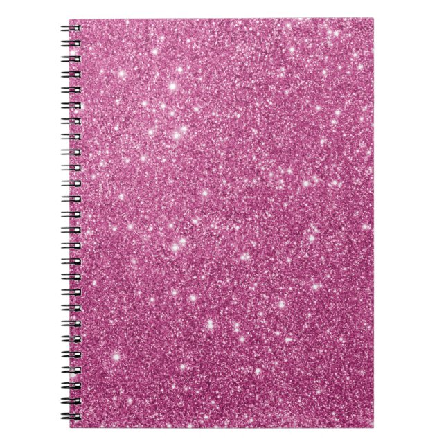 Hot Pink Glitter Sparkles Notebook (Front)