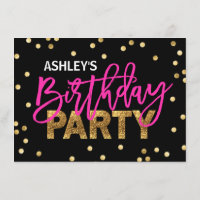 HOT Pink Glitter Tassels Girl BIRTHDAY PARTY