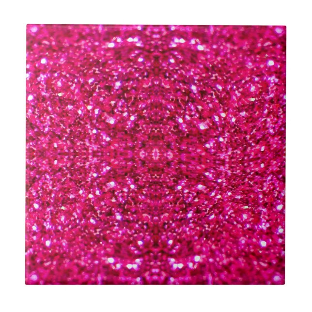 hot pink glitter tile (Front)